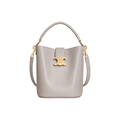 CELINE Louise Коровья кожа Ведрообразная сумка Маленькая Женская Мягкая Серая