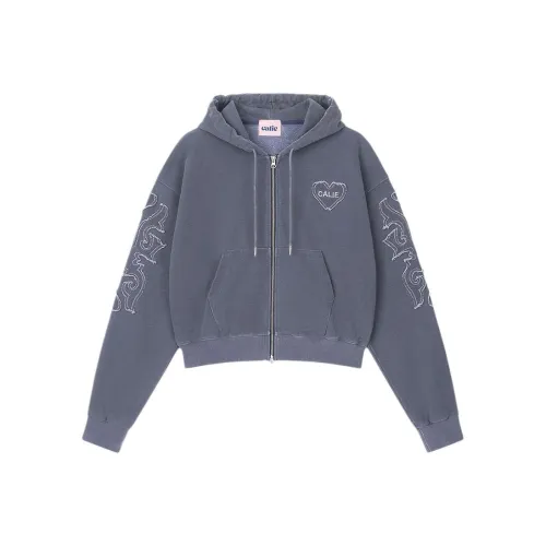 Asif calie Аппликация 2WAY Hood ZIP UP Свитшот Женские
