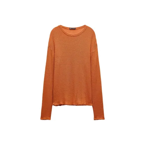 ZARA Женский трикотаж красного коричневого цвета