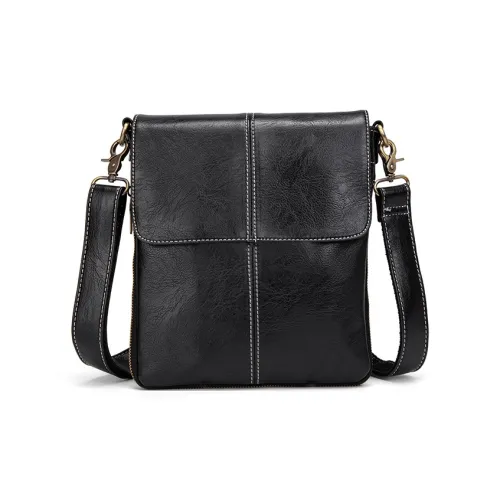 KONADCT ПУ (полиуретан) Сумка через плечо Маленькая Унисекс Черная