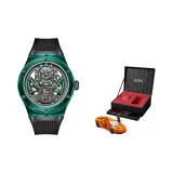 Зеленая оболочка, зеленое лицо, черные ленты, модель автомобиля, коробка (случайная модель автомобиля)