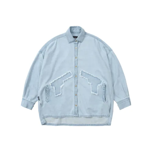 AJOBYAJO Gun OVERSIZED Промытый деним Рубашка Мужская