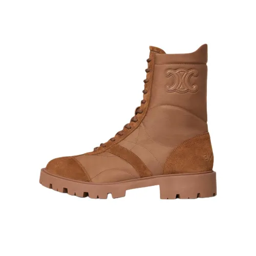 CELINE Margaret Короткий Мартин Ботинок 3,5 см Женский Светлый Умбра