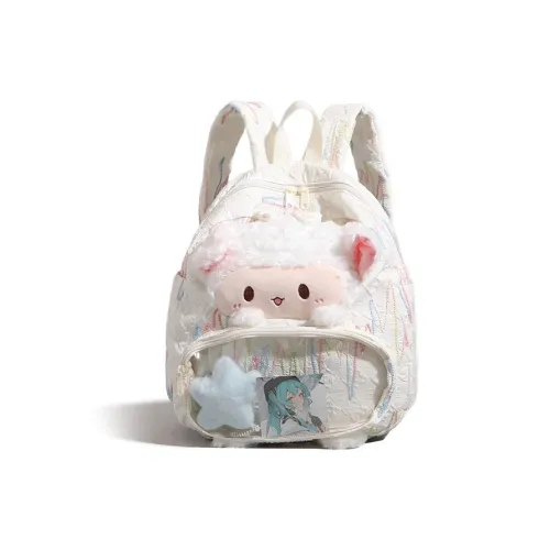 WHERE WHAT WHO Ткань Рюкзак Стандартный Женские Белый Черный Розовый