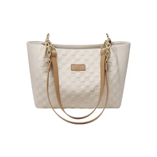 OUBOTE Сумка Tote из коровьей кожи с синтетической кожей сумка через плечо стандартная женская слоновая серый и кофе экрю и абрикос