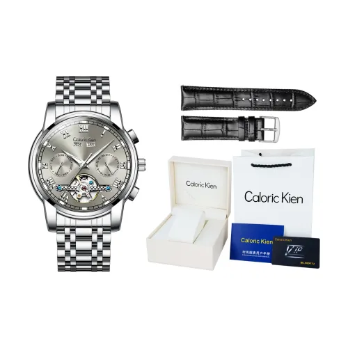 CALORIC KIEN Автоматический Механический Механизм Нержавеющая Сталь Ремешок Часы Мужские Часы Серый Циферблат