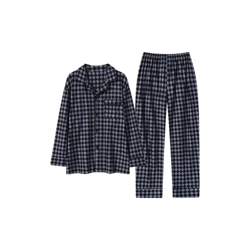 WANANNI Синий Черный Мужской Пижамный Комплект