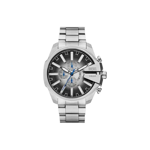 DIESEL MEGA CHIEF Мужские часы Кварцевый механизм Ремешок из нержавеющей стали 48 мм Черный циферблат