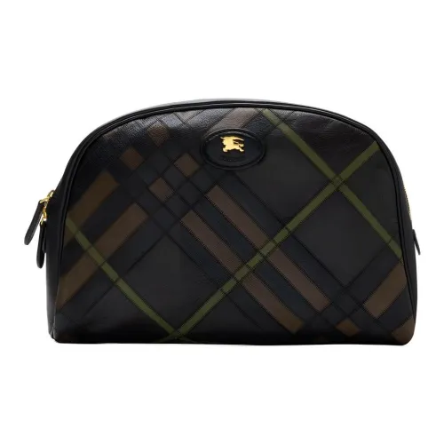 Burberry Сумка-кошелек Highlands Двухзамковая Застежка-молния Вручную Прокрашенные Края Фурнитура Из Матового Металла