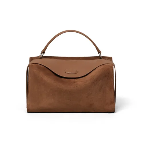 OUBOTE Ткань Спилок коровья кожа Синтетическая кожа Бостонская сумка Сумка Обычный Женский Молочный чайный коричневый