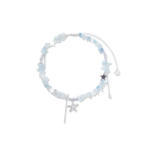 AWE Циркон Титановая сталь Ожерелье Остров Комплект Пять Заостренных Звезда Ожерелье Цепочка на ключицу Женские