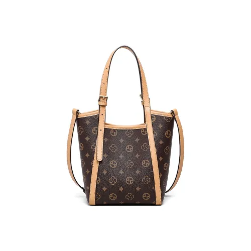 OUBOTE Сумка из синтетической кожи стандартная женская кофейного цвета