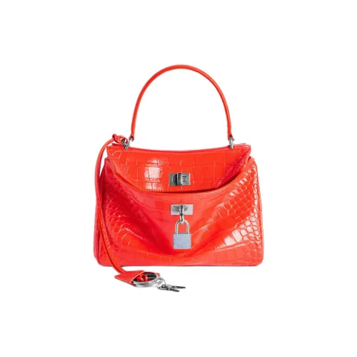 Balenciaga Rodeo Телячья кожа Сумка Мини Женская Ярко-оранжевая