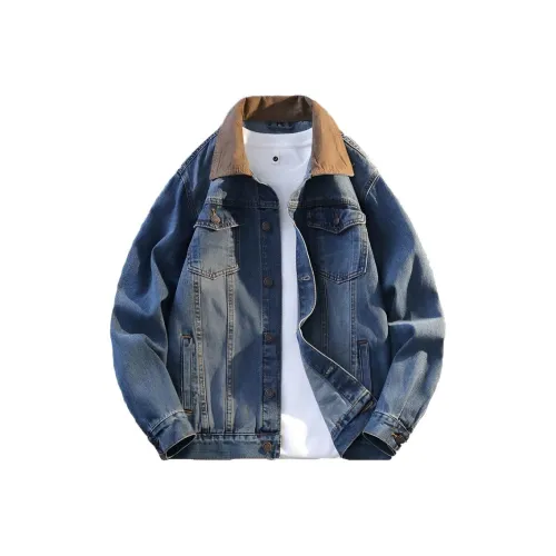 ONENINE34PM Винтажный синий Мужской Джинсовые куртки