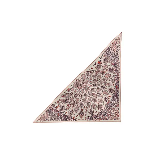 HERMES Кашемир Шелковые Шарфы Женские Естественный цвет Чернильный Синий Оранжевый