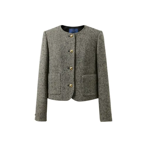 3COLOUR Кофейный Бежевый Геометрический Женское Пальто