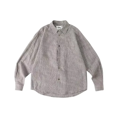DAND Серый Клетчатый Унисекс Рубашки