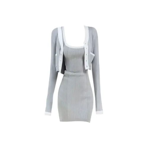 Wang Leshi Длинное платье с длинными рукавами женское