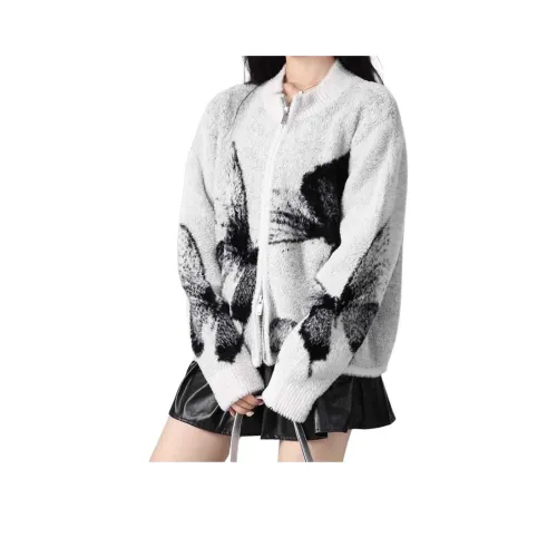 OURUOKE Жаккард Свитер Кардиган Женские Трикотаж