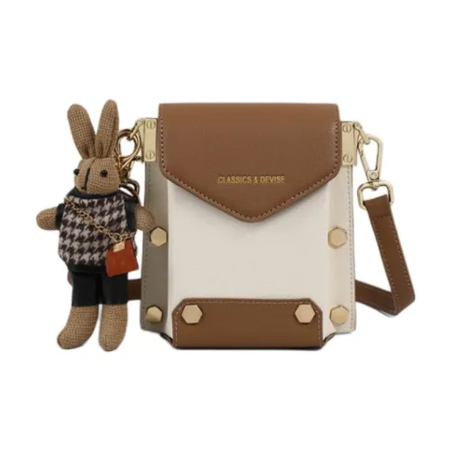 PT'SON Коровья кожа с синтетической кожей сумка на плечо маленькая женская белая и коричневая