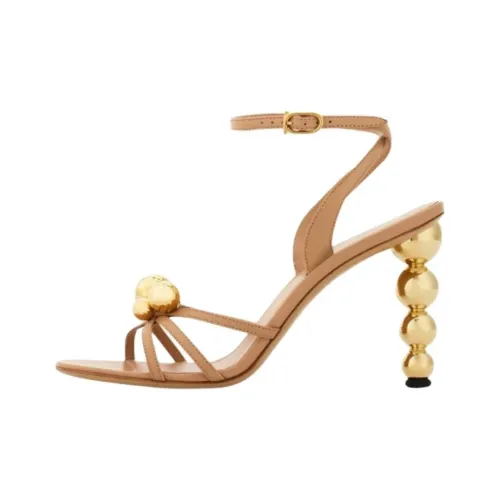 FERRAGAMO GANCINI One Ремень Сандалии 9,5 см Женские Бежевые