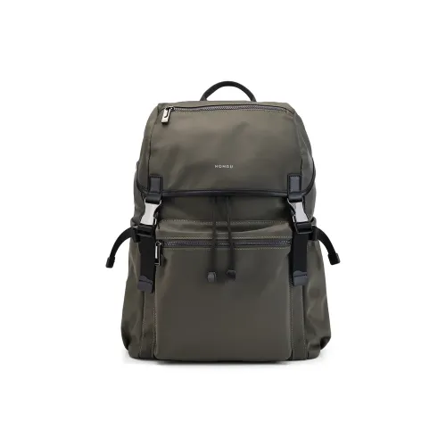 HONGU Ткань Синтетическая кожа Рюкзак Средний Мужской Армейский зеленый