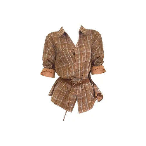 PAIN OR PLEASURE Хаки Топ Женские Рубашки