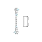 Коронка с украшениями из стразов, бабочка -- серебристо-белый + серебряный чехол в форме ромба