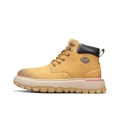 Medd Желтый Ботинки Короткий MID Голень Мартин Boot 4CM Мужской