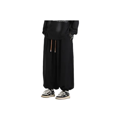 JIARONG Black Unisex Casual Pants JIARONG Черные Унисекс Повседневные Штаны