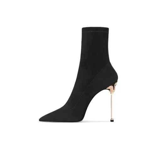 ;HMZ Эластичные сапоги и сапоги-носки черный 8 см женские