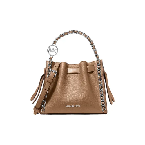 MICHAEL KORS Mina Коровья кожа Спилок Ведрообразная Сумка Маленькая Женская Коричневая
