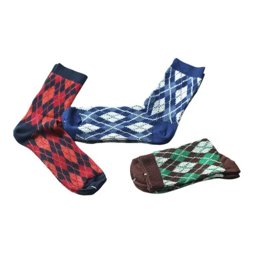 Devanro Красный кофе Синий Мужской MID Носки до икры