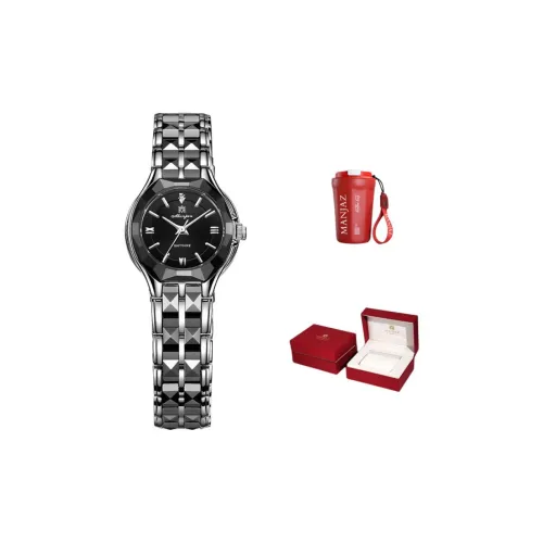 MANJAZ Кварцевый механизм женские часы 23 мм черный