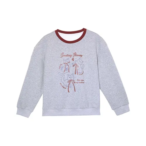 betu Мультяшный Hundred Piece Цветовой блок Детство Котенок Узор Рукав с оборванным краем Длинный Sleeved Коммутирование