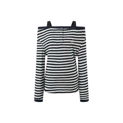 Pa33word Темно-синие женские футболки T