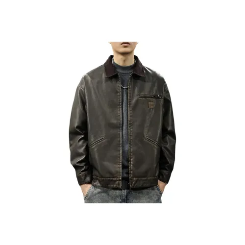 QIANJINNIU Кожа Куртка Мужская