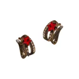Серьги-клипсы "Красный ромб звезда" (1 пара)