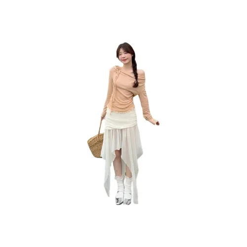 OURUOKE Топ и Юбка Женские Комплекты