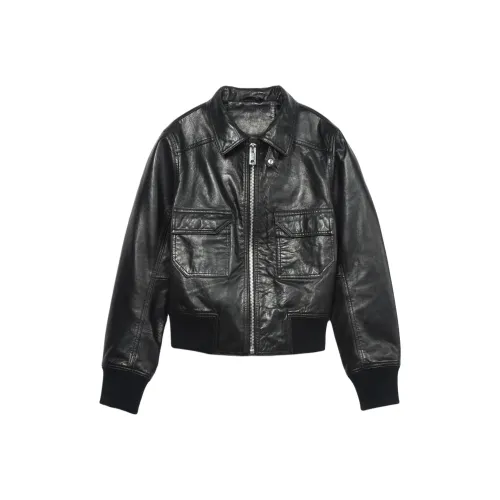 MCS Черный Z9 Женские Кожаные Куртки