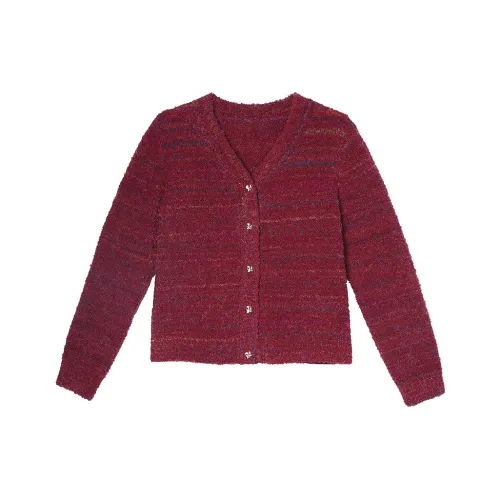 Betu Hundred Images V-Neck Кардиган Soft and Tender Стандартный Винтажный стиль Весенний Осенний Женский