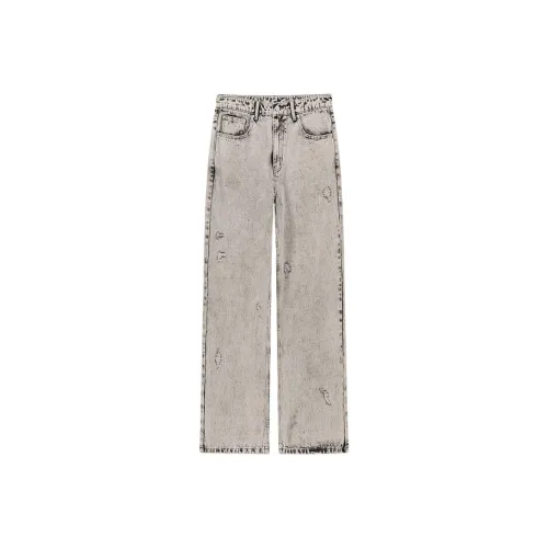 NO ONE ELSE Серые Унисекс Джинсы