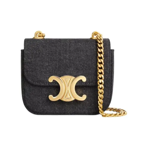 CELINE Claude Denim Сумка через плечо Мини Женская Темно-серая