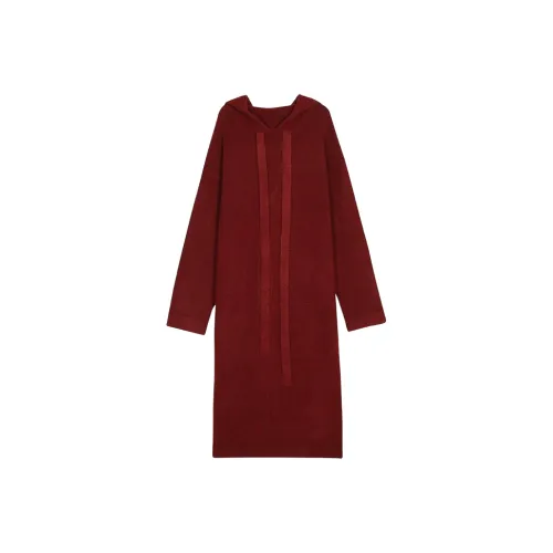 ARIADNAW STUDIO Red Dress Women's Long Sleeved Dresses