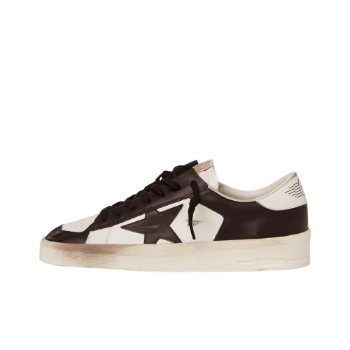 Golden Goose Stardan Низкий Топ Повседневная Обувь Мужская Черный Белый Потертый Позиционирование Стиль