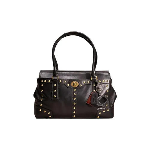 COACH Tate Кожа Сумка Большая Женская Черная