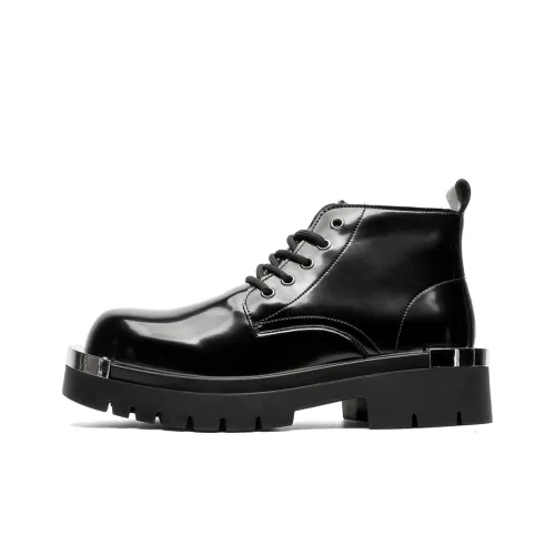 FAPAI Мартинсы Черный Лакированная Кожа Мужской