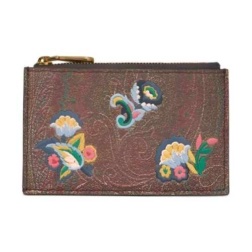 ETRO Телячья кожа Держатель для карт Женские Коричневый