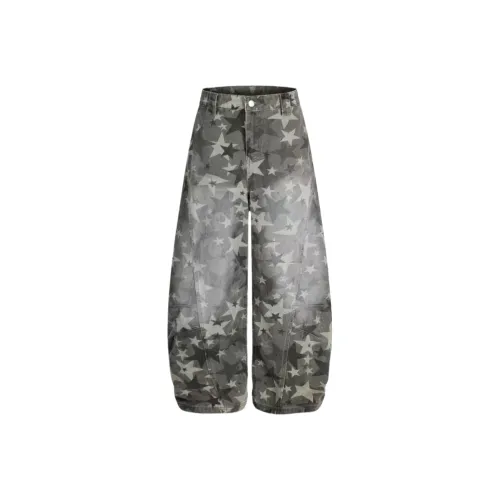 Wang Leshi Серый Женские Джинсы