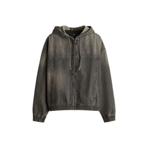 H M Джинсовый серый Мужской Джинсовые куртки